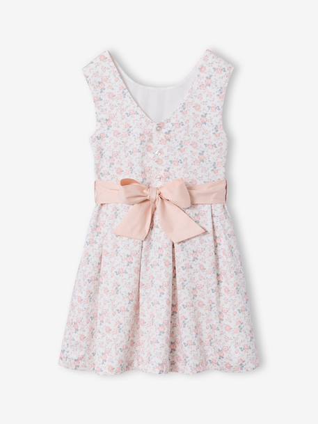 Robe de cérémonie motifs fleurs fille blanc+blanc imprimé+bleu clair+rose imprimé+rose pâle - vertbaudet enfant 