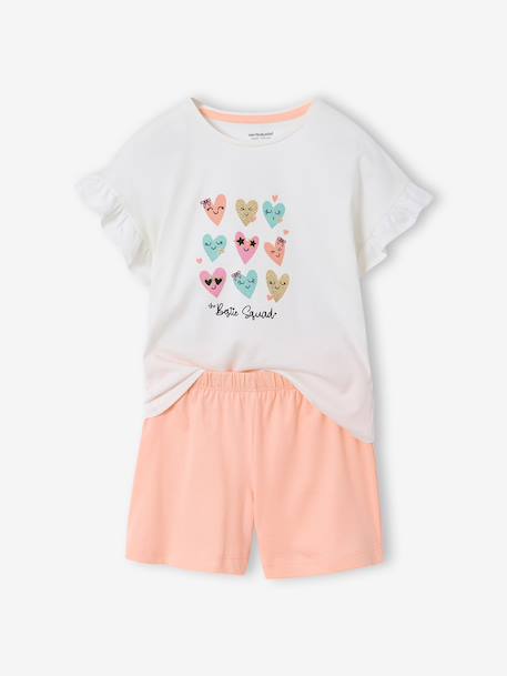Lot 2 pyjashort cœurs écru - vertbaudet enfant 