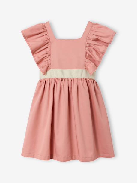 Robe cérémonie fille ceinture dorée blanc+blush - vertbaudet enfant 
