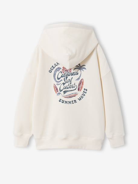 Sweat capuche garçon oversize imprimé dos écru - vertbaudet enfant 