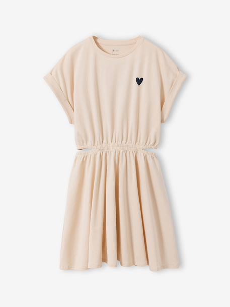Robe fille avec ouvertures côtés anthracite+vanille - vertbaudet enfant 