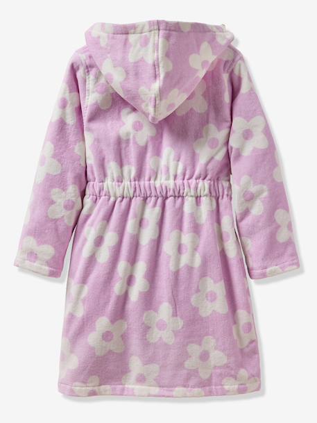 Peignoir de bain enfant MARGUERITE personnalisable, avec coton recyclé mauve - vertbaudet enfant 