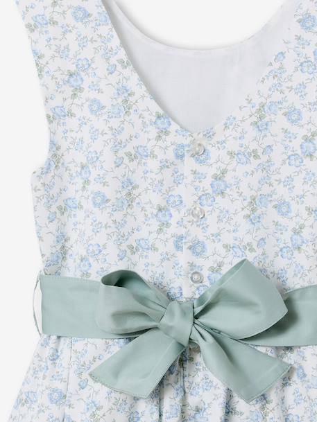 Robe de cérémonie motifs fleurs fille blanc+blanc imprimé+bleu clair+rose imprimé+rose pâle - vertbaudet enfant 