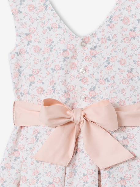 Robe de cérémonie motifs fleurs fille blanc+blanc imprimé+bleu clair+rose imprimé+rose pâle - vertbaudet enfant 