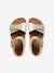 Sandales cuir boucles or+rose pâle - vertbaudet enfant 