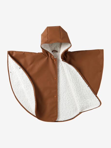 Babyponcho voor autostoeltje karamel+saliegroen - vertbaudet enfant 