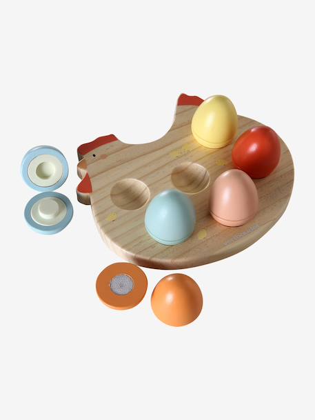 Kip met zijn eieren met vormen van FSCÂ®-hout hout - vertbaudet enfant 