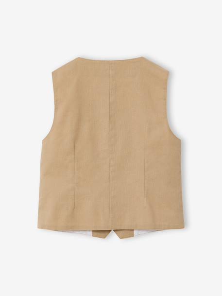 Veste garçon cérémonie sans manches en coton/ lin beige+beige clair+bleu+marine foncé+vert sauge - vertbaudet enfant 