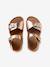 Sandales cuir boucles or+rose pâle - vertbaudet enfant 