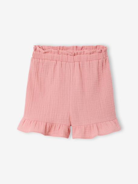 Ensemble short haut gaze de coton blush+vert sauge - vertbaudet enfant 