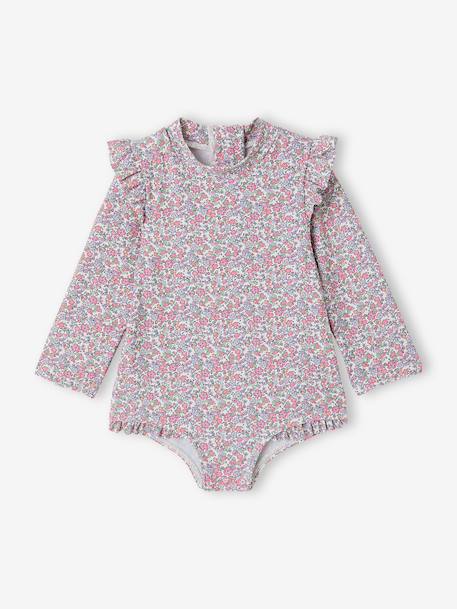 Maillot de bain manches longues anti UV écru - vertbaudet enfant 