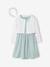 Ensemble robe patineuse boléro serre-tête blanc+vert sauge - vertbaudet enfant 