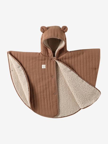 Poncho bébé pour siège auto cappuccino - vertbaudet enfant 