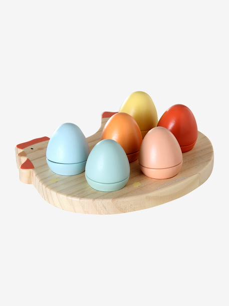 Kip met zijn eieren met vormen van FSCÂ®-hout hout - vertbaudet enfant 