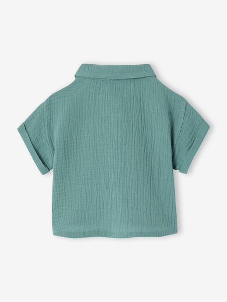 Chemise manches courtes vert émeraude - vertbaudet enfant 