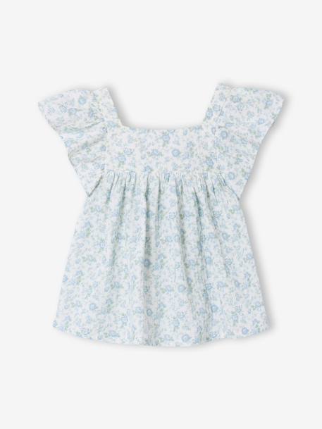Ensemble short haut gaze de coton blush+vert sauge - vertbaudet enfant 