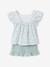 Set short hemdje van katoengaas rouge+saliegroen - vertbaudet enfant 