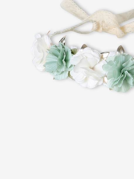 Couronne de fleurs vert sauge vert sauge - vertbaudet enfant 