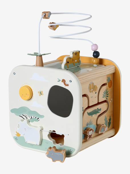 FSCÂ® houten multi-activiteitenkubus geel - vertbaudet enfant 