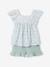 Set short hemdje van katoengaas rouge+saliegroen - vertbaudet enfant 