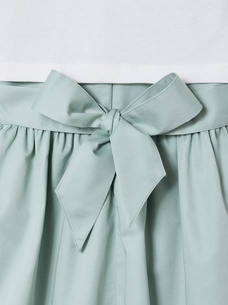 Ensemble robe patineuse boléro serre-tête blanc+vert sauge - vertbaudet enfant 