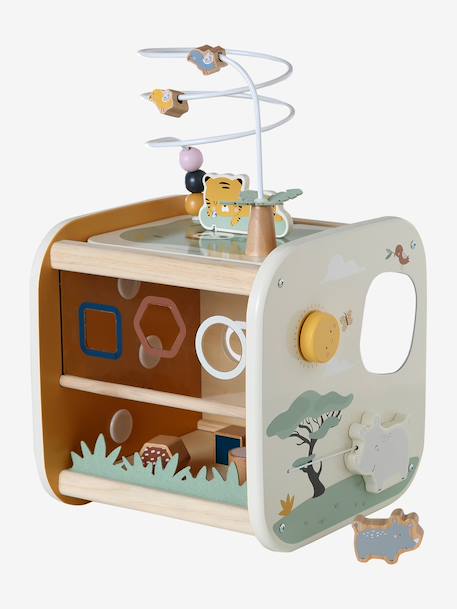 Cube multi-activités en bois FSC® jaune - vertbaudet enfant 