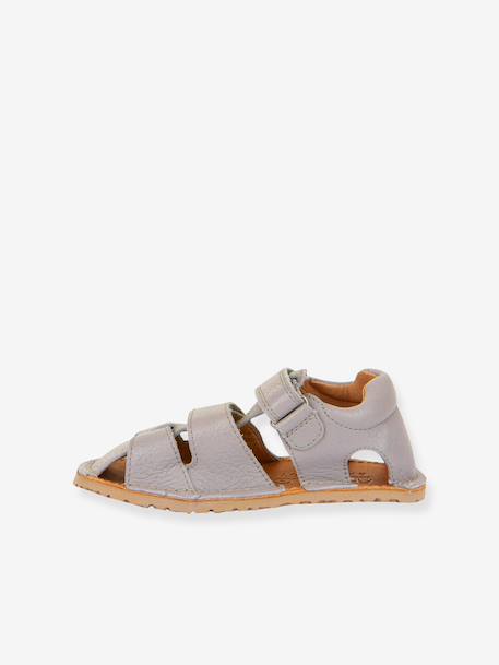 Gesloten blotevoetensandalen voor kinderen BAREFOOT FLEXY AVI FRODDO lichtgrijs+marineblauw - vertbaudet enfant 