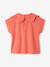 T-shirt fille col brodé fantaisie corail+écru - vertbaudet enfant 