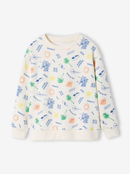 Sweat garçon col rond écru - vertbaudet enfant 