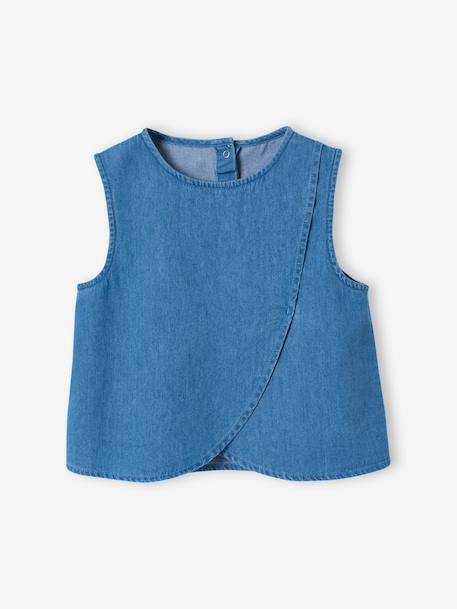 Ensemble pantacourt top denim léger bleu moyen - vertbaudet enfant 