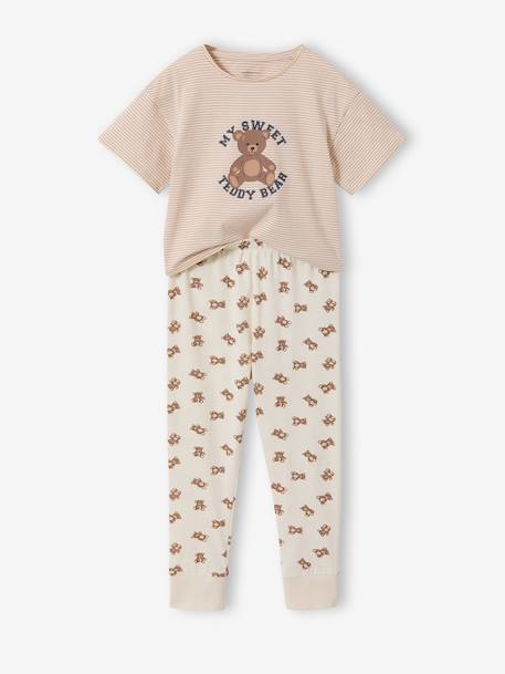 Set van 2 pyjama's met berenprint, korte en lange mouwen ecru - vertbaudet enfant 
