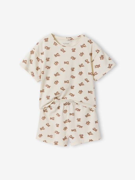 Set van 2 pyjama's met berenprint, korte en lange mouwen ecru - vertbaudet enfant 