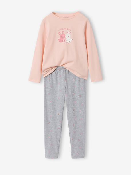 Lot 2 pyjamas lapin court et long gris chiné - vertbaudet enfant 