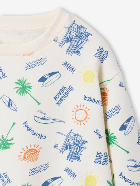 Sweat garçon col rond écru - vertbaudet enfant 