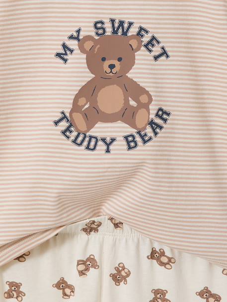 Lot 2 pyjamas ours court et long écru - vertbaudet enfant 