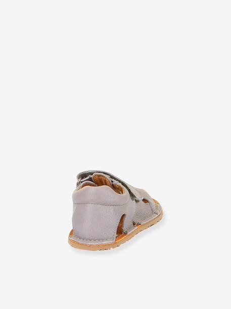 Gesloten blotevoetensandalen voor kinderen BAREFOOT FLEXY AVI FRODDO lichtgrijs+marineblauw - vertbaudet enfant 