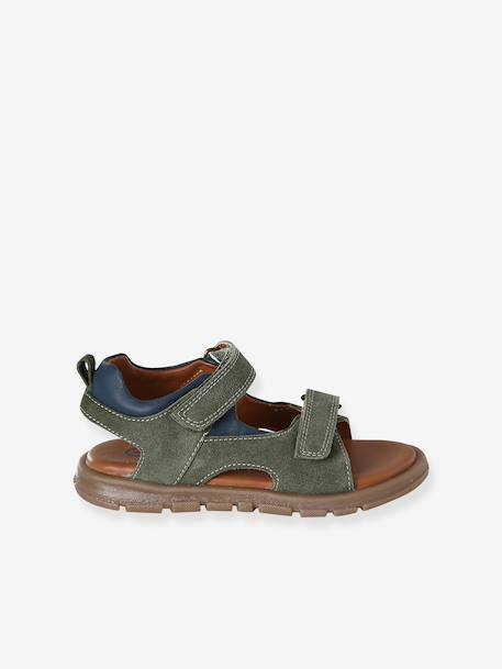 Sandales garçon textile scratchs kaki - vertbaudet enfant 