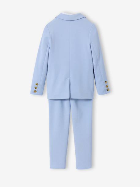 Ensemble céremonie chemise col Mao, veste et pantalon garçon beige+bleu ciel+vert d'eau - vertbaudet enfant 
