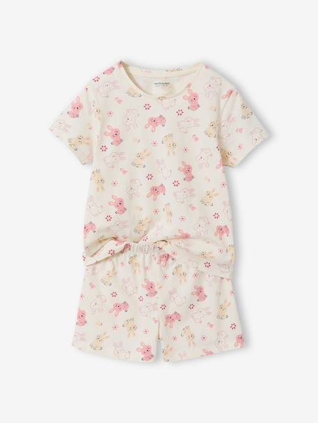 Lot 2 pyjamas lapin court et long gris chiné - vertbaudet enfant 