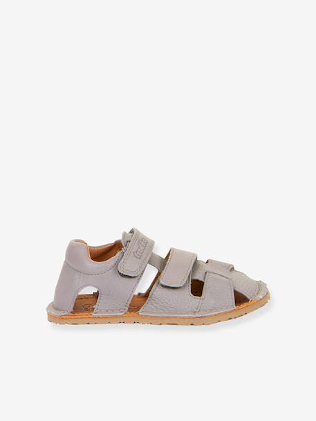 Sandales pieds nus fermées pour enfants BAREFOOT FLEXY AVI froddo gris clair+marine - vertbaudet enfant 