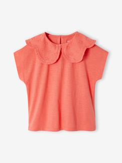 -Meisjesshirt met geborduurde kraag
