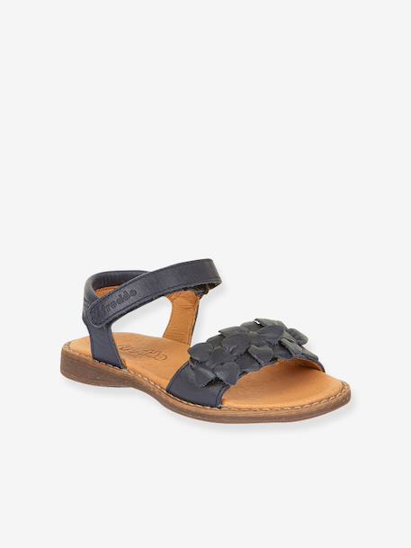 Sandales en cuir pour fille LORE FLOWERS froddo bleu+bleu foncé+blush+lavande+or+rose doré+rouge+tomette - vertbaudet enfant 