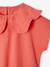 T-shirt fille col brodé fantaisie corail+écru - vertbaudet enfant 