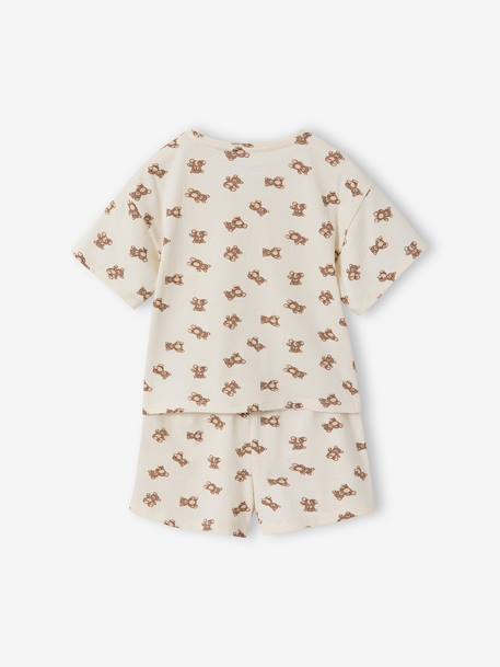 Lot 2 pyjamas ours court et long écru - vertbaudet enfant 