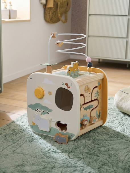 FSCÂ® houten multi-activiteitenkubus geel - vertbaudet enfant 