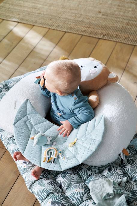 Ontdekkingskussen voor baby's ecru+groen+rood+wit - vertbaudet enfant 