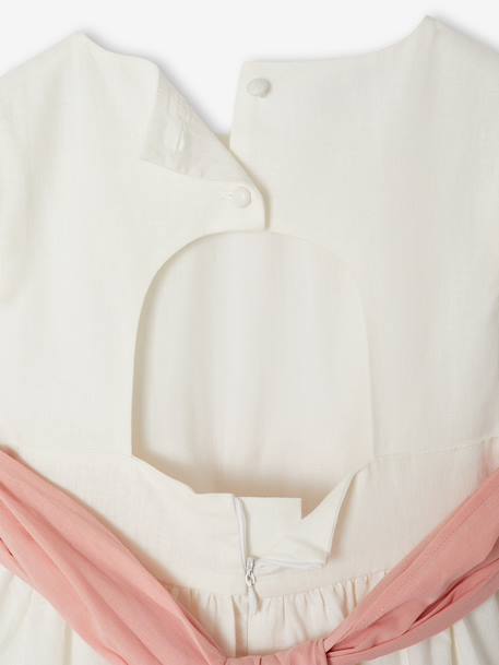 Robe fête patineuse nœud blanc+vert sauge - vertbaudet enfant 