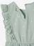 Robe fille en seersucker manches volantées blanc imprimé+vert sauge - vertbaudet enfant 