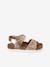Sandales cuir boucles or+rose pâle - vertbaudet enfant 