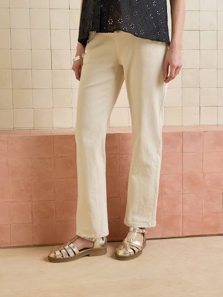 Jean de grossesse droit bandeau sans couture denim brut+denim gris+écru+stone - vertbaudet enfant 